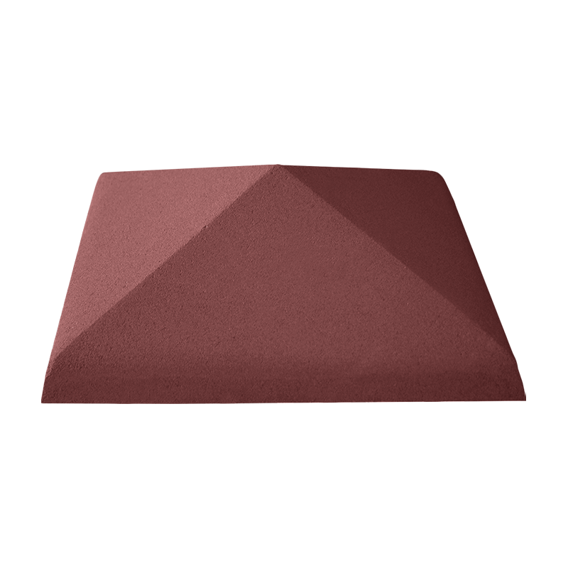 Крышка столба четырехскатная фактура гладкая КС-35 4Бастион 350x350x120 мм Красный